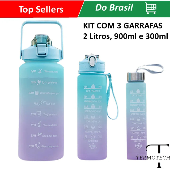 KIT 3 GARRAFAS 2Litros 900ml 300ml